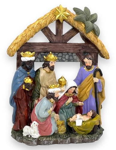 MIJOMA Magnifiques figurines de crèche pour crèche de Noël - Figurines en pierre artificielle peintes à la main - Décoration de Noël parfaite dans différents ensembles et styles au choix (1 pièce - 20