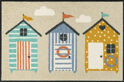 wash+Dry Fußmatte, Beachhut 50x75cm, innen und außen, waschbar, bunt