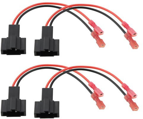 YINETTECH 4 cables adaptadores de altavoz para automóvil, accesorios de repuesto, conector adaptador de arnés de cables compatible con Audi A4 A6 Q5 Q7 compatible con Seat Exeo 2008-2013