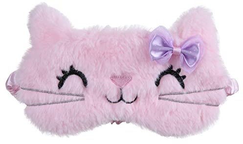 Schlafmaske Plüsch Schlafende Maske mit Augenbinde Niedliche Katze Augenabdeckung Kinder Anime Schlaf Maske Cartoon Weiche Plüsch Maske Reisende Rest Schlafhilfe Eyepatch Augenmaske Schlafmaske(Size:P