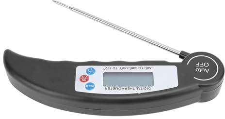 Digital Fleischthermometer, Fleischgabel mit Sofortablesung, LED Thermometer Anzeige mit 11 Cm Länge und Edelstahl Sonden für Steaks mit