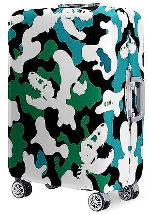 Highdi Kofferschutzhülle, Elastisch Reise Kofferhülle, Camouflage-Stil Koffer Schutzhülle, Kofferhülle Kofferschutzhülle mit Reißverschluss, Kratzfest Kofferschutz (Grün,XL (29-32 Zoll))