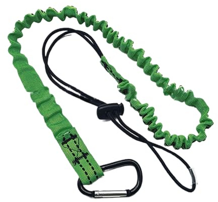 Bestvisse Dickes Bungee-Haltegurt, Schlüsselband mit Schraubverriegelung, Karabiner, Sicherheitsseil, langlebiges Werkzeug