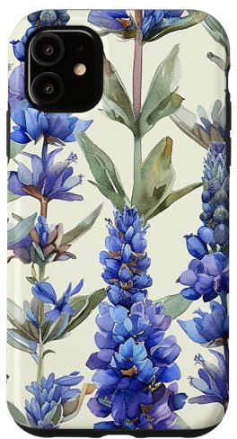 iPhone 11 Anise Hyssop Flower Watercolor Pattern Graphic Case
