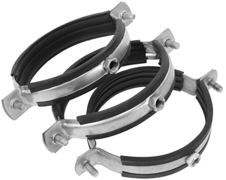 jojofuny Abrazaderas de Reparación Metálicas de Acero al Carbono para Tubos de 90mm, Soporte Pesado para Montaje en Techo, Paquete de 3 Piezas Resistentes y Duraderas
