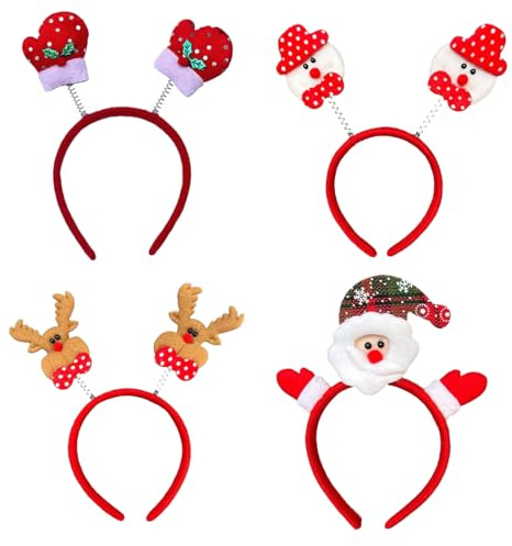 ZEPIQOR Serre-Têtes et Bandeaux de Noël - Bandes de Cheveux Renne et Père Christmas pour Décorations de Fête