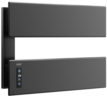 R FLORY Heated Towel Warmer Rack for Bathroom, Electric Hot Towel Warmer, Wall Mounted Towel Heater Dryer, Built-in LED Screen, Plug in, Matt Black