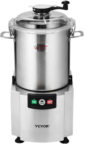 VEVOR Küchenmaschine Gemüsezerkleinerer 18 L Küchenmaschine aus lebensmittelechtem Edelstahl mit S-förmiger Klinge und Schaber, multifunktional zum Zerkleinern von Gemüse Obst Getreide Nüssen