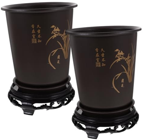 Kisangel Lot De 2 Pots À Orchidées De Diamètre Pots De Fleurs D'intérieur en Plastique Soucoupes De Drainage pour Un Entretien Facile