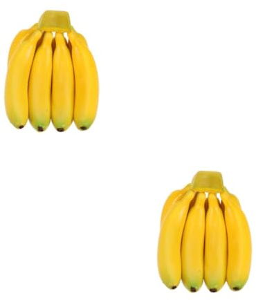 Amosfun 2 Ensembles Banane Mousse de Simulation simulé de Plein air bananier Citron décoration Cuisine bouda Decoration Interieure Home Decor Faux décor de Banane Ornement de Banane Yellow