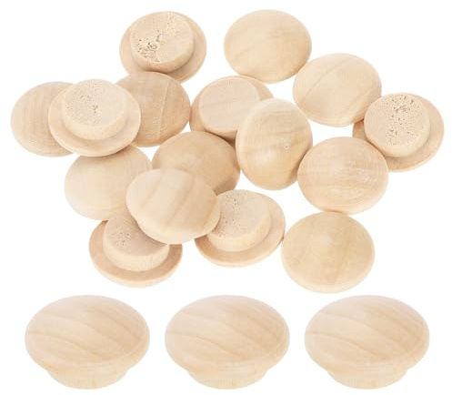 sourcing map 120 Stück Holzknopfstopfen, 12 mm, Hartholz-Schraubenlochstopfen Pilz, Holzkappen, Knöpfe, Holzstopfen für Möbel, Holzbearbeitung, Handwerk, Dekor (18 mm x 12 mm)