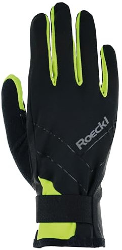 Roeckl Sports Nordic Handschuh LILLBY 2, Performance Unisex Fingerhandschuh, Schwarz/Neongelb 7.5