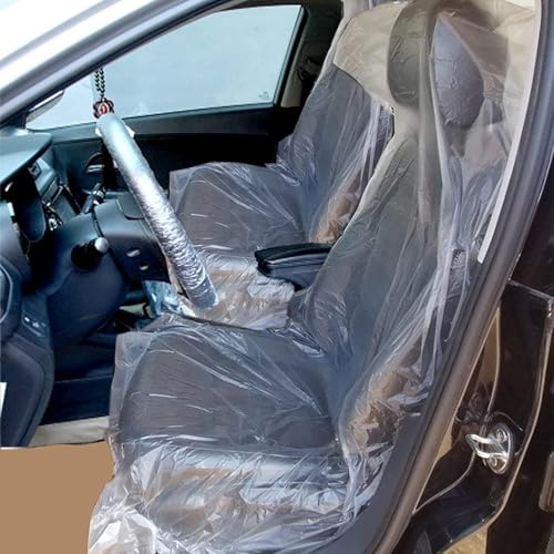 Axincardarm 100 Pcs Clear Plastic Car Seat Covers 140 x 80 cm | for Vehicle Trucks SUV, Waterproof