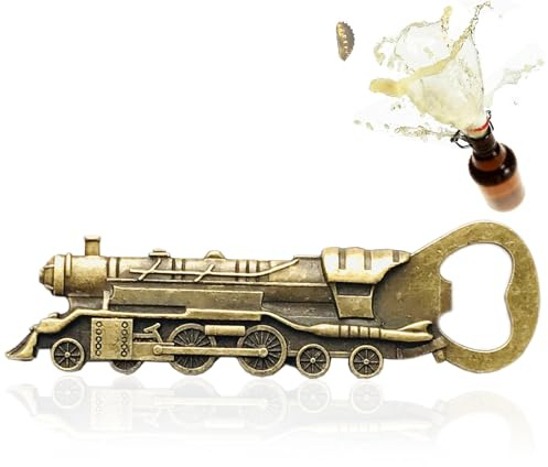 Dryxog Apribottiglie Treno Vapore Divertente Regalo Personalizzato Forma Locomotiva Unico Cavatappi Stappa Bottiglie Gadget Idee Regalo per Uomini Appassionati Treni Festa Compleanno
