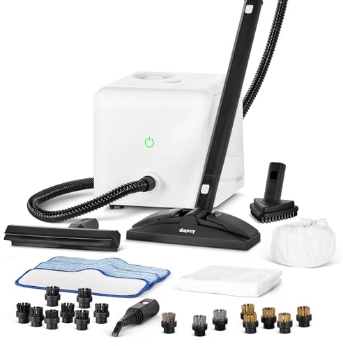 Dupray Neat Steam Cleaner with 27-Piece Accessory Kit – Powerful Chemical-Free Cleaning for Floors, Cars, Tiles, and More, *Kills 99.9% of Bacteria & Viruses (incl. x16 assorted brushes)