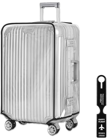 Oryxalv Clear PVC Suitcase Cover 28 Inch Luggage Cover Washable, Reusable for Wheeled Luggage with Luggage Tags