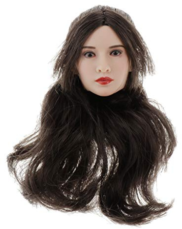 YEJBBUC Figura femenina a escala 1:6, esculpida de belleza, encantadora, cabeza de muñeca marrón