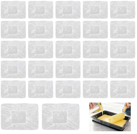 50 Pcs 9 Disposable Paint Tray Liners, Large Plastic Paint Roller Pan Liners Bags Covers for Walls & Ceilings Paintin