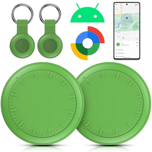 Air Tracker Android, 2 Pezzi Smart tag Android, Funziona con Google Dov'è App, Bluetooth Trova Oggetti, Tracker Tag Bluetooth Localizzatore Chiavi per Chiavi/Bagagli/Valigie