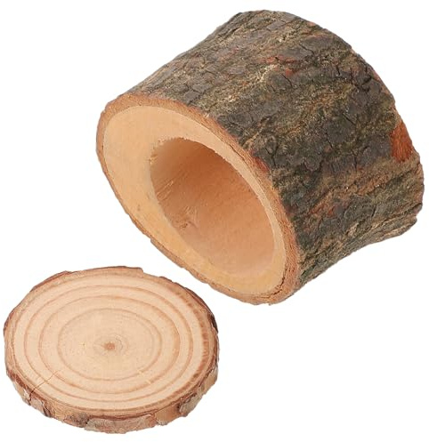 Toyvian Comedero Pequeño de Madera para Hámster y Mascotas Pequeñas Tapa, Fácil de Almacenar Fina Calidad Artesanal