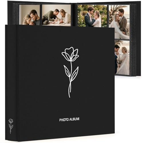 Fotoalbum 10x15cm für 600 Fotos, Großes XXL Leinen-Hardcover Einsteckalbum | Fotoalbum zum Einstecken mit Blumenmuster, säurefreies Fotobuch für Familie, Hochzeit, Baby, Jahrestag & Urlaub