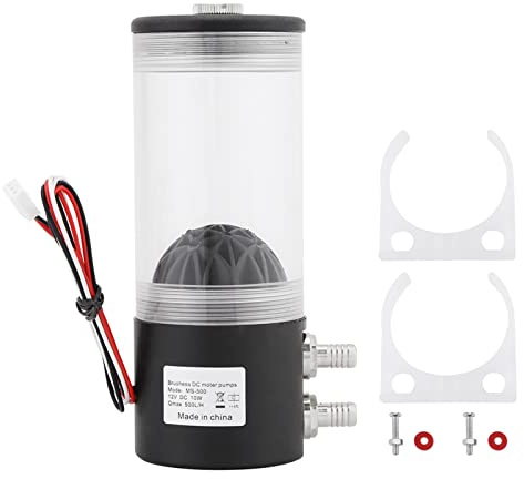 ZIXINNKC Detalles sobre 500L/H 10W DC 12V Refrigeración por agua de CO2 Enfriador de agua Bomba Tanque Intercambiador de calor Silencioso