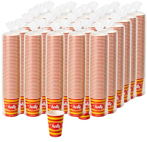 Kaffeebecher 180 ml 3000 Stück Pappbecher Coffee to Go 7 oz Einwegbecher | BURI, holly Design, auslaufsicher, recycelbar, Heißgetränke, Kaltgetränke, Kaffeeautomat, Party, Made in Austria