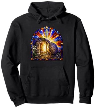 Resurrección Tumba Vacía Cruz Catedral Mosaico Arte Fe Sudadera con Capucha