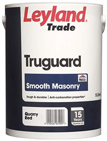 Leyland Trade Truguard Smooth Masonry Paint - Quarry Red 5L