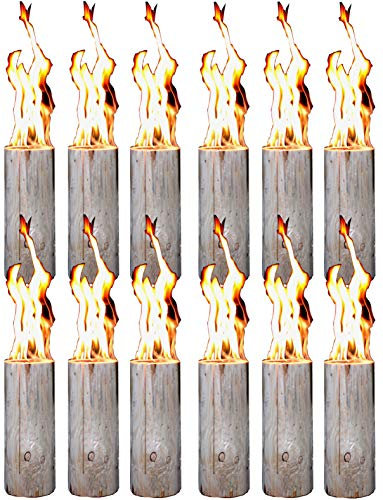 Hoyo Technology GmbH Schwedenfeuer 12 Stück Baumfackel Finnenfackel Gartenfackel Fackel H 35 cm D 9-15 cm
