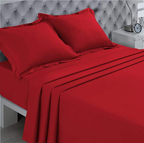 Sänglakan röd – 270 x 300 cm – 100 % bomull
