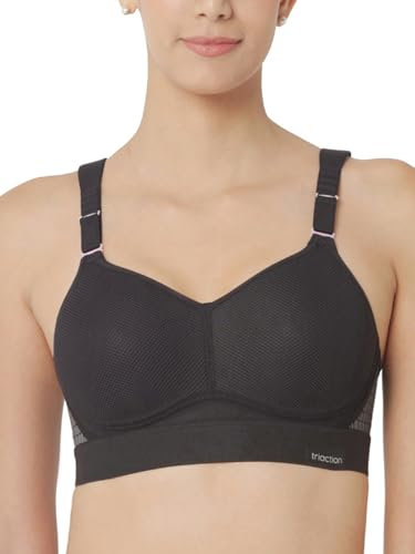 TriAction Damen Gepolstert Sport-BH Hybrid Lite P, Schwarz (Black 04), Gr. 85D