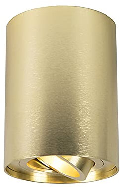 Qazqa - Ceiling Spotlight GoldIBrass - Rondoo Up- - Modern - Suitable for LED GU10 | 1 Way Light - Aluminium Surface-Mounted spotway Light - Suitable for Living Room I Kitchen I Bedroom I