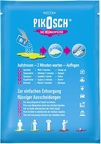 PIKOSCH PRO - La Polvere detergente definitiva, Super Assorbente, Lega liquidi e odori Come Vomito, urina, feci, Sangue e Acqua - per Il Lavoro e a casa - Elevata Attesa, Semplice aufkehren (34,5g)
