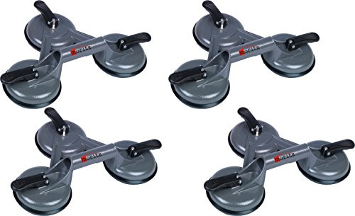 Moritz Aluminium Saugheber Glasheber Glassauger 120 kg 120 mm Vakuumheber mit 3 Saugnäpfen (4)