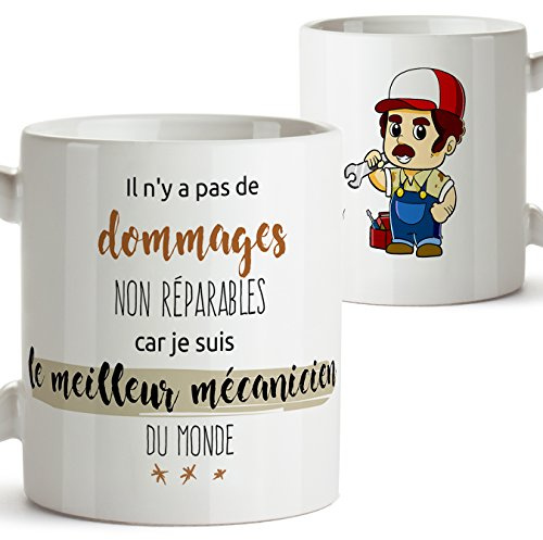 Mugffins Tasse pour Un Mécanicien - Il n'y a Pas de dommages Non réparables Car Je suis Le Meilleur mécanicien du Monde - Mug/Tasse pour Les métiers/Professions. Cadeaux pour Les mécaniciens