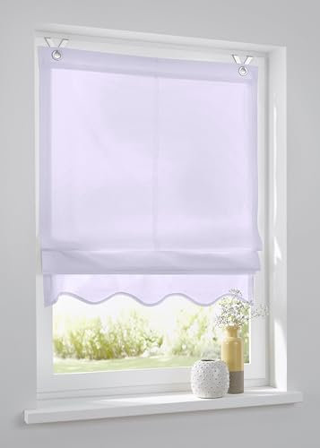 Raffrollo Ösenrollo Olivia Lavendel 45/60/80/100/120 * Höhe 140 cm (ca. 80 * 140 cm)