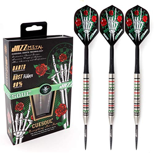 CUESOUL Jazz-Metal 23g Stahlspitze 90% Wolfram Dart Set mit integrierten ROST Flights