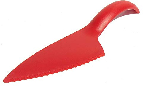 Tupperware Griffbereit Tortenheber rot Heber-Messer-Schaufel in einem Kuchen