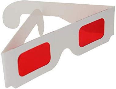 Othmro Lot de 5 Lunettes de Style 3D Durables Lunettes de Visionnement 3D Lunettes de Jeu de Film 3D Rouge-Bleu Lunettes 3D Cadre Lentille en Résine Blanche pour 3D TV Cinéma Films à la Maison