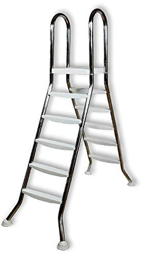 well2wellness® Hochwertige Edelstahl Hochbeckenleiter V2A, 43mm Holm, 5+5 Stufen