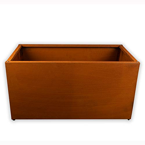 Köhko® Cadre de jardinière surélevée design (sans base) en acier Corten en kit TROG 100 x 40 x 40 cm