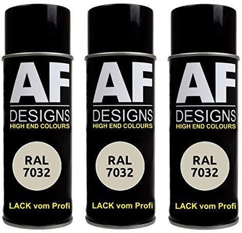 Alex Flittner Designs 3x RAL Lackspray Autolack Buntlack Spraydose RAL7032 KIESELGRAU matt