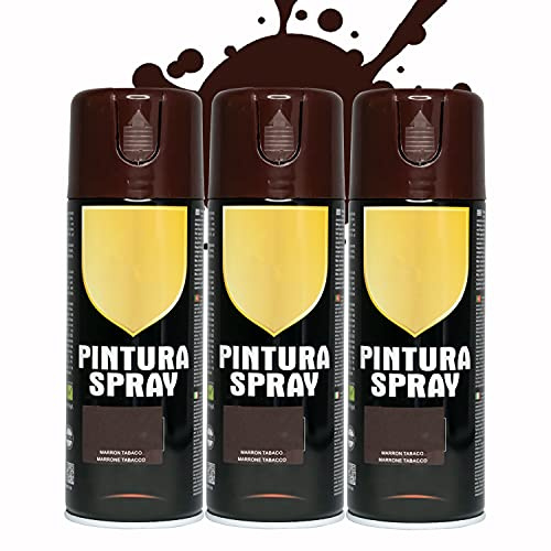 BESCH Pintura Spray 400ml para Metal/Madera/Plástico (Marron Tabaco, 400 ml (Paquete de 3)