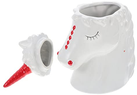 Garneck Unique Unicorn Cocktail Glass Ceramic Decorative Cup Lovely Water Cup for Home Bar Party