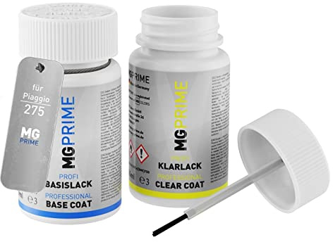 MG PRIME Billack lackstift för Piaggio 275 Blu Marine + klarlack
