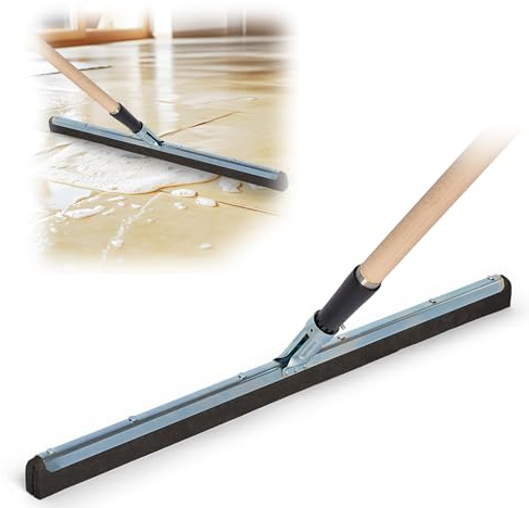 Novatool Wasserschieber Bodenabzieher 60cm mit Holzstiel I Duschabzieher Abzieher Dusche Boden Abzieher Fenster Profi I Wasser Abzieher Schieber für Boden Wasserabzieher Terasse Boden mit Stiel