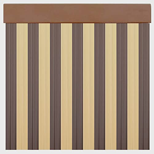 Cortinas Exterior Puerta de Tiras Beige y Marrón | Material Plástico PVC y Barra Aluminio | Ideal para Terraza, Jardín, etc | Anti moscas (ANCHO 100cm X 210cm LARGO)
