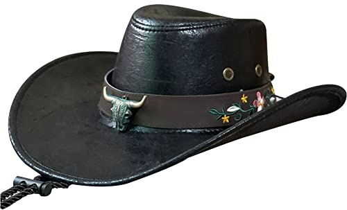 Cowboyhatt kohuvud dekorera västerländsk cowboyhatt läder vintage gentleman jazz hattar för män panama cowgirl hatt