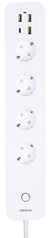 Ciabatta Intelligente Multipresa - Marmitek Power LI - WiFi con 4 Prese AC, 3 Porte USB e 1 Porte USB-C - Quick Charge 3.0 - Protezione da Sovraccarico - Compatibile Alexa e Google